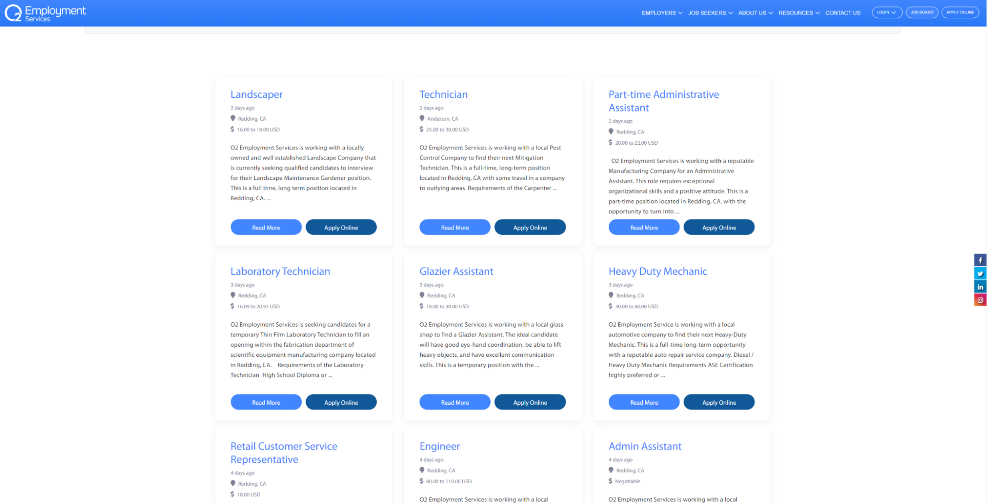 O2 Employment Services: Job board that stays current without manual posting